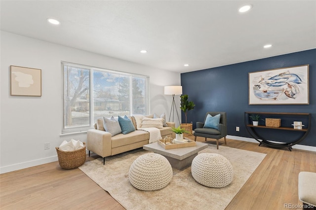 living room with hardwood / wood-style floors