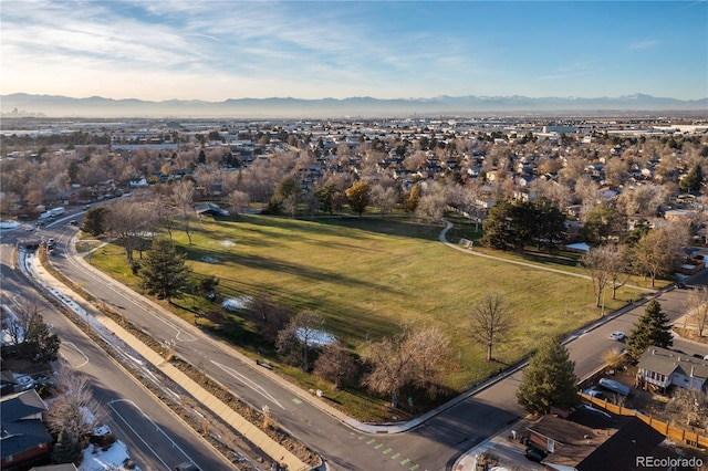 bird's eye view featuring a mountain view