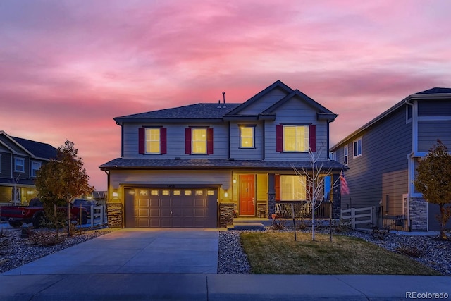 view of front facade featuring a garage