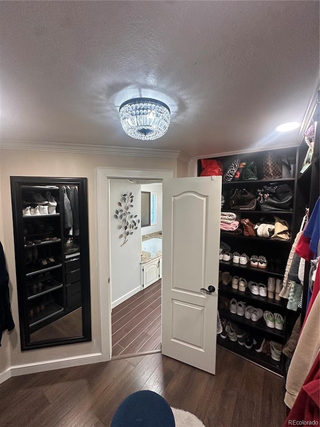 7844 W Friend Dr, Littleton, CO 80128 - walk in closet with dark wood-type flooring
