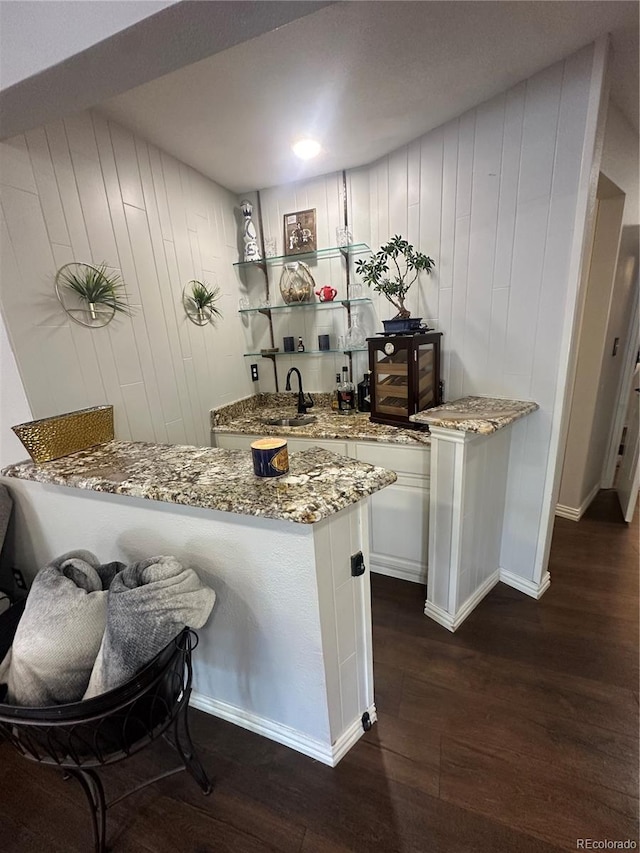 7844 W Friend Dr, Littleton, CO 80128 - indoor wet bar featuring dark wood finished floors and baseboards