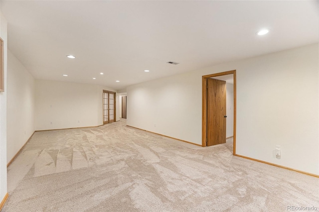 9346 Lark Sparrow Dr, Highlands Ranch, CO 80126 - unfurnished room with light carpet, recessed lighting, and baseboards