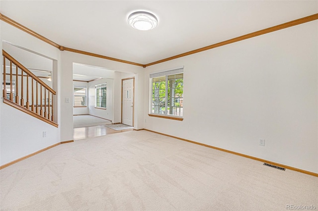 9346 Lark Sparrow Dr, Highlands Ranch, CO 80126 - empty room with crown molding, carpet, a ceiling fan, and baseboards