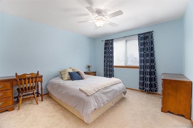 9346 Lark Sparrow Dr, Highlands Ranch, CO 80126 - bedroom featuring light carpet, baseboards, and a ceiling fan