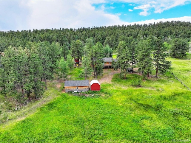 1539 Bluebird Dr, Bailey, CO 80421 - aerial view of property and surrounding area with a heavily wooded area