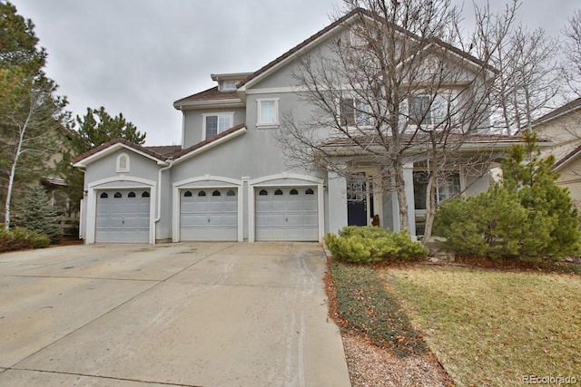 view of property featuring a garage