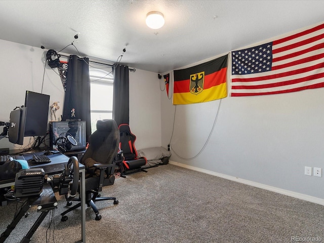 6832 Sequoia St, Frederick, CO 80530 - carpeted home office featuring a textured ceiling