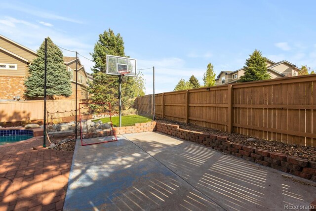 view of patio with a fenced backyard