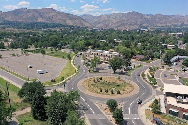 bird's eye view of a mountain backdrop