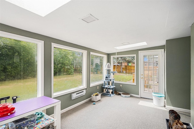 6898 S Franklin Cir, Centennial, CO 80122 - sunroom with a skylight and carpet flooring
