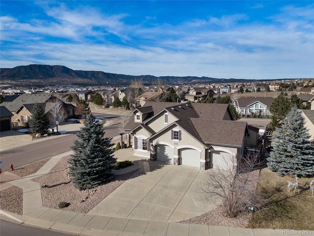 aerial view featuring a mountain view