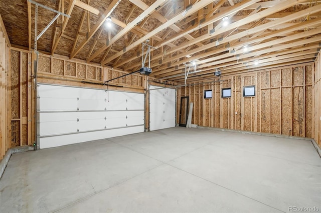 garage featuring a garage door opener