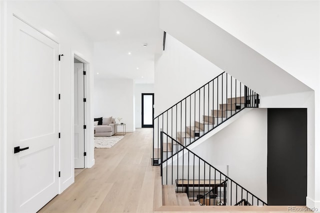 interior space with hardwood / wood-style flooring