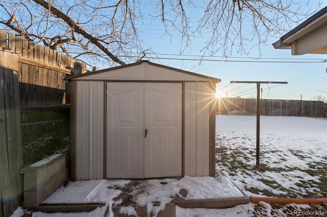 view of snow covered structure