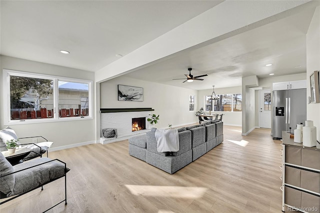 living room featuring light hardwood / wood-style floors