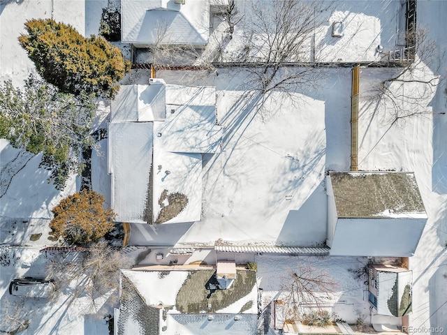 view of snowy aerial view