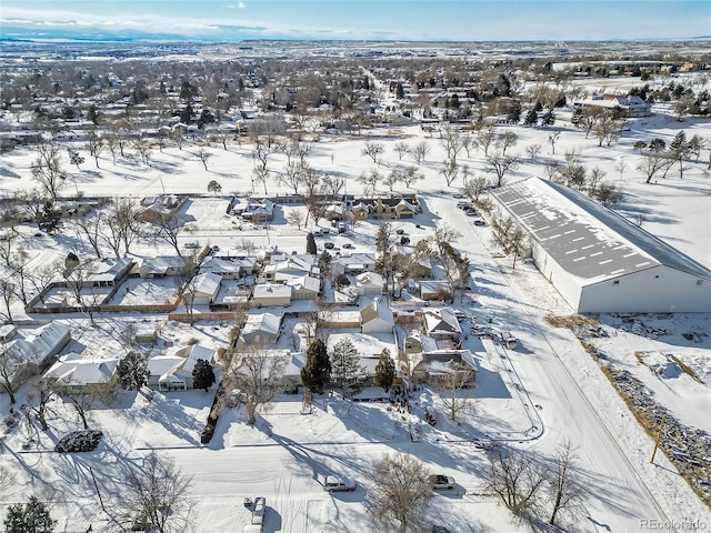 view of snowy aerial view