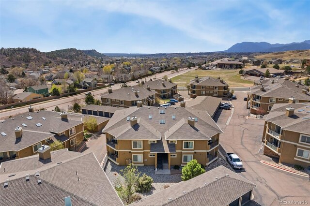 1816 Montura Vw Unit 204, Colorado Springs, CO 80919 - birds eye view of property with a residential view and a mountain view
