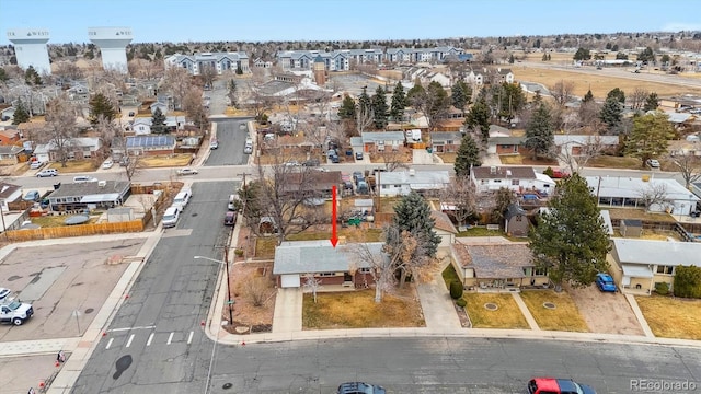 drone / aerial view featuring a residential view