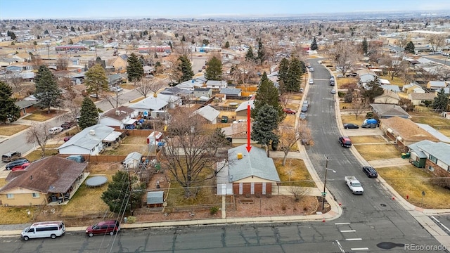 aerial view featuring a residential view