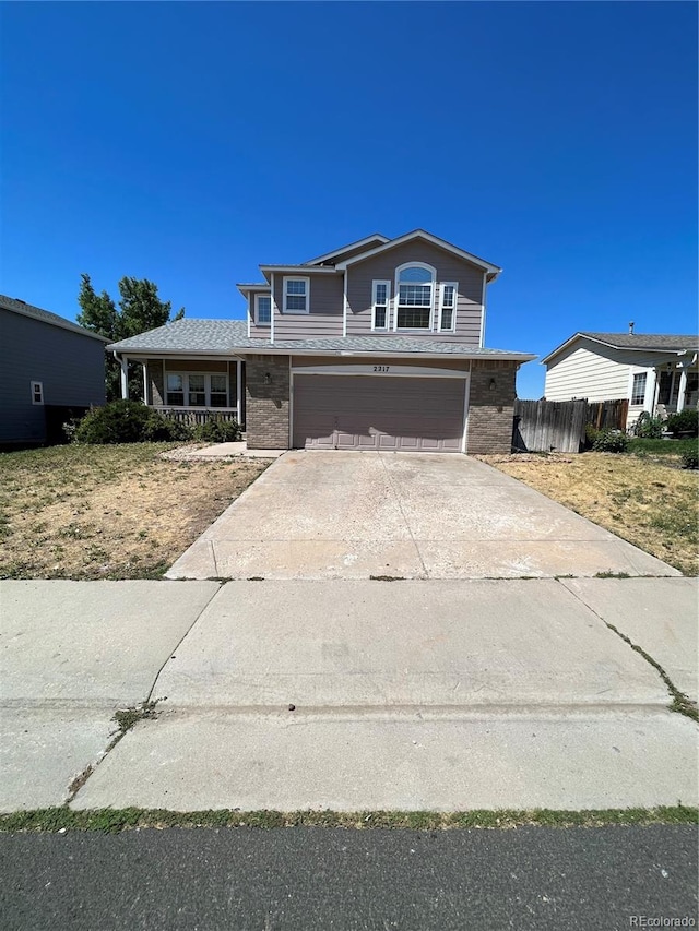 view of front facade with a garage