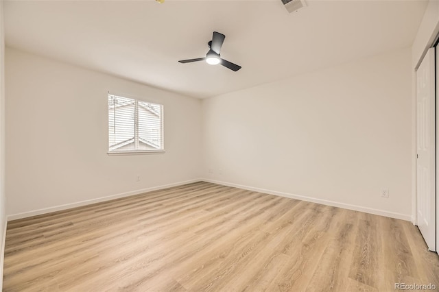 3200 S Federal Blvd Unit 5, Denver, CO 80236 - unfurnished room with light wood-style flooring and a ceiling fan