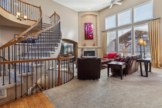 living room with hardwood / wood-style flooring