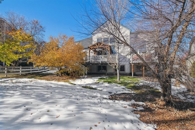 view of front of house featuring a deck