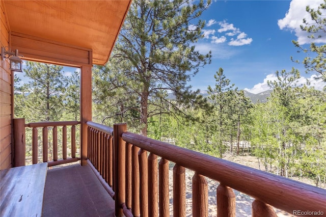 balcony with a mountain view