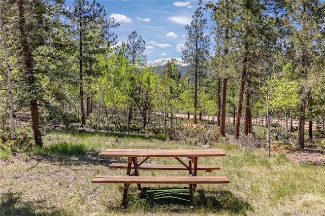 view of community with fence