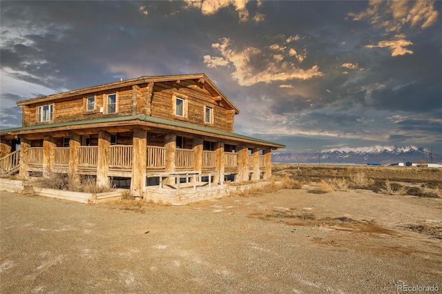 exterior space with a mountain view