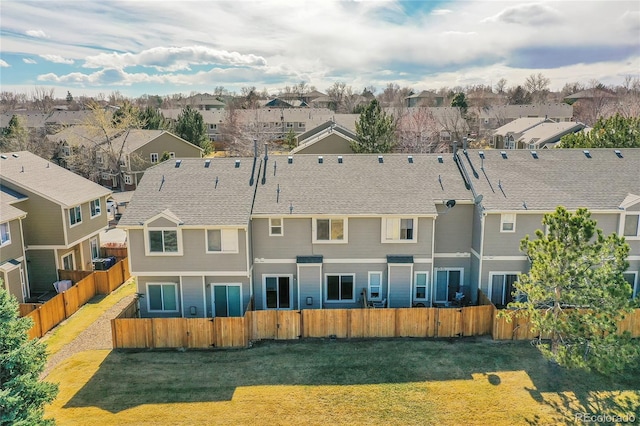 drone / aerial view with a residential view