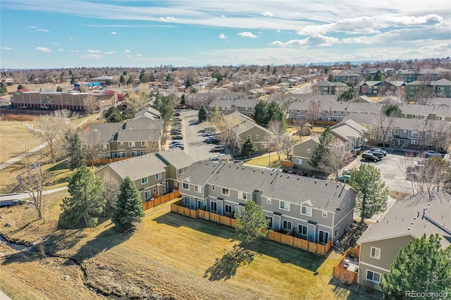 bird's eye view with a residential view