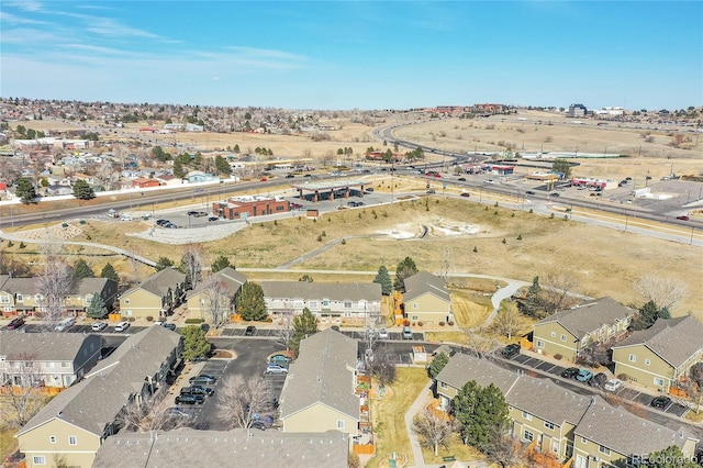 aerial view with a residential view