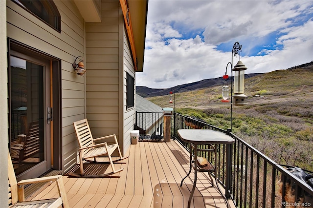 53315 Bull Basin Rd, Mesa, CO 81643 - wooden deck with a mountain view