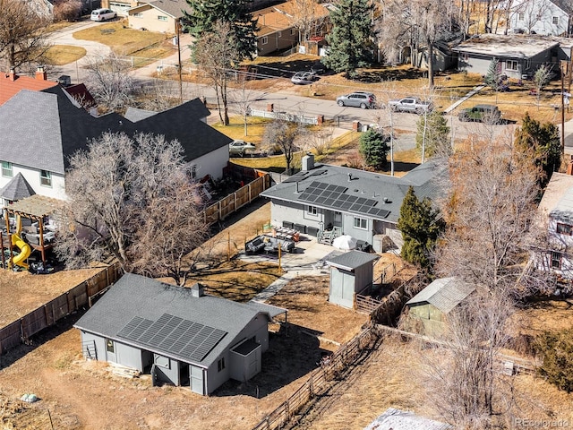 bird's eye view with a residential view