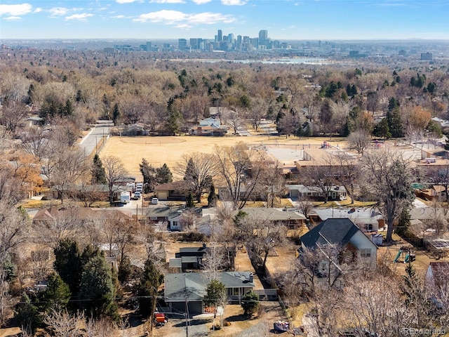 aerial view featuring a view of city