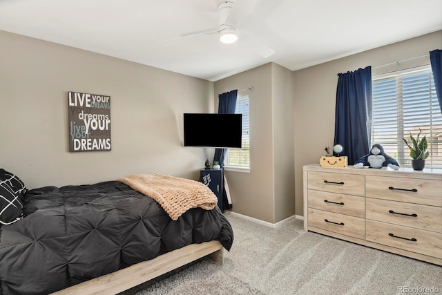 16164 E Hinsdale Ave, Aurora, CO 80016 - carpeted bedroom featuring baseboards, ceiling fan, and multiple windows