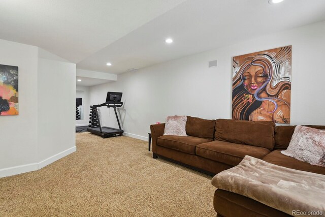 16164 E Hinsdale Ave, Aurora, CO 80016 - carpeted living room with recessed lighting and baseboards