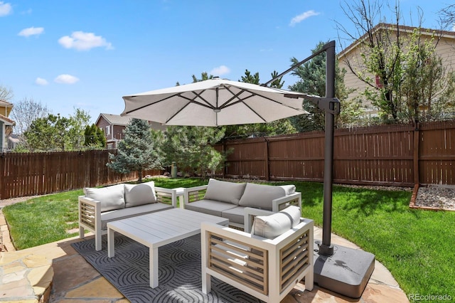 16164 E Hinsdale Ave, Aurora, CO 80016 - view of patio with a fenced backyard and an outdoor living space