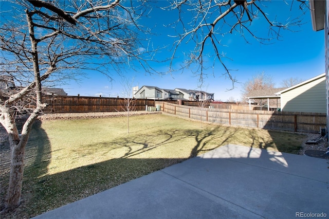 view of yard featuring a patio