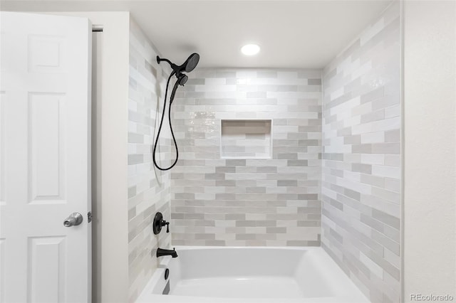 full bath with shower / bathing tub combination