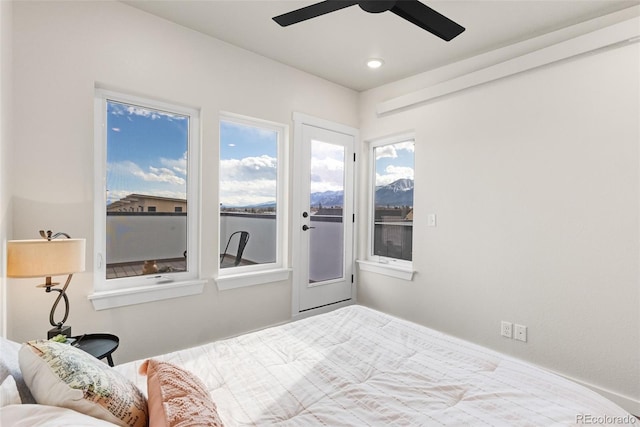 585 N Railroad St, Buena Vista, CO 81211 - bedroom featuring a ceiling fan and recessed lighting
