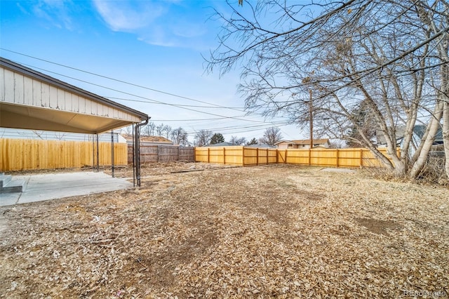 view of yard featuring a patio area