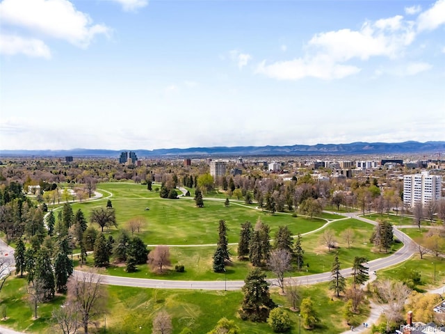 aerial view featuring a mountain view