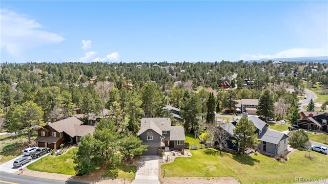 bird's eye view with a residential view