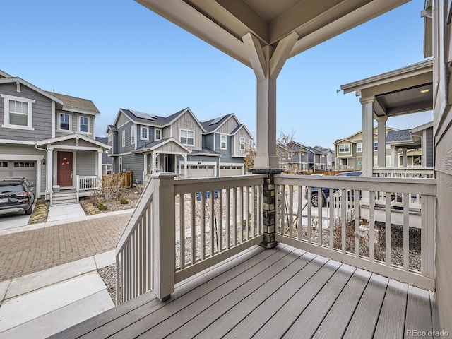 wooden terrace featuring a porch