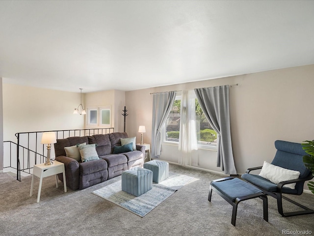 6869 Quay St, Arvada, CO 80003 - living room featuring a chandelier and carpet