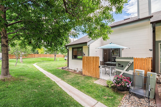 view of yard with fence