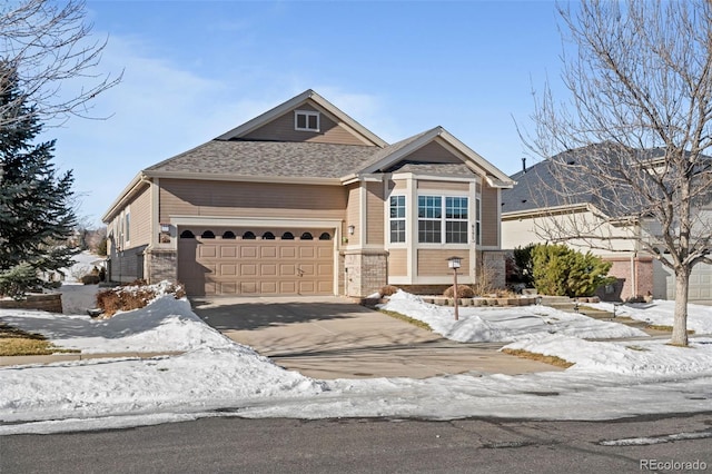 view of front of house with a garage